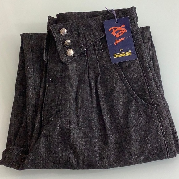 VGT Panhandle Slim fold over waist rib cage high waisted black jeans SZ 9/10 NWT - Picture 1 of 16